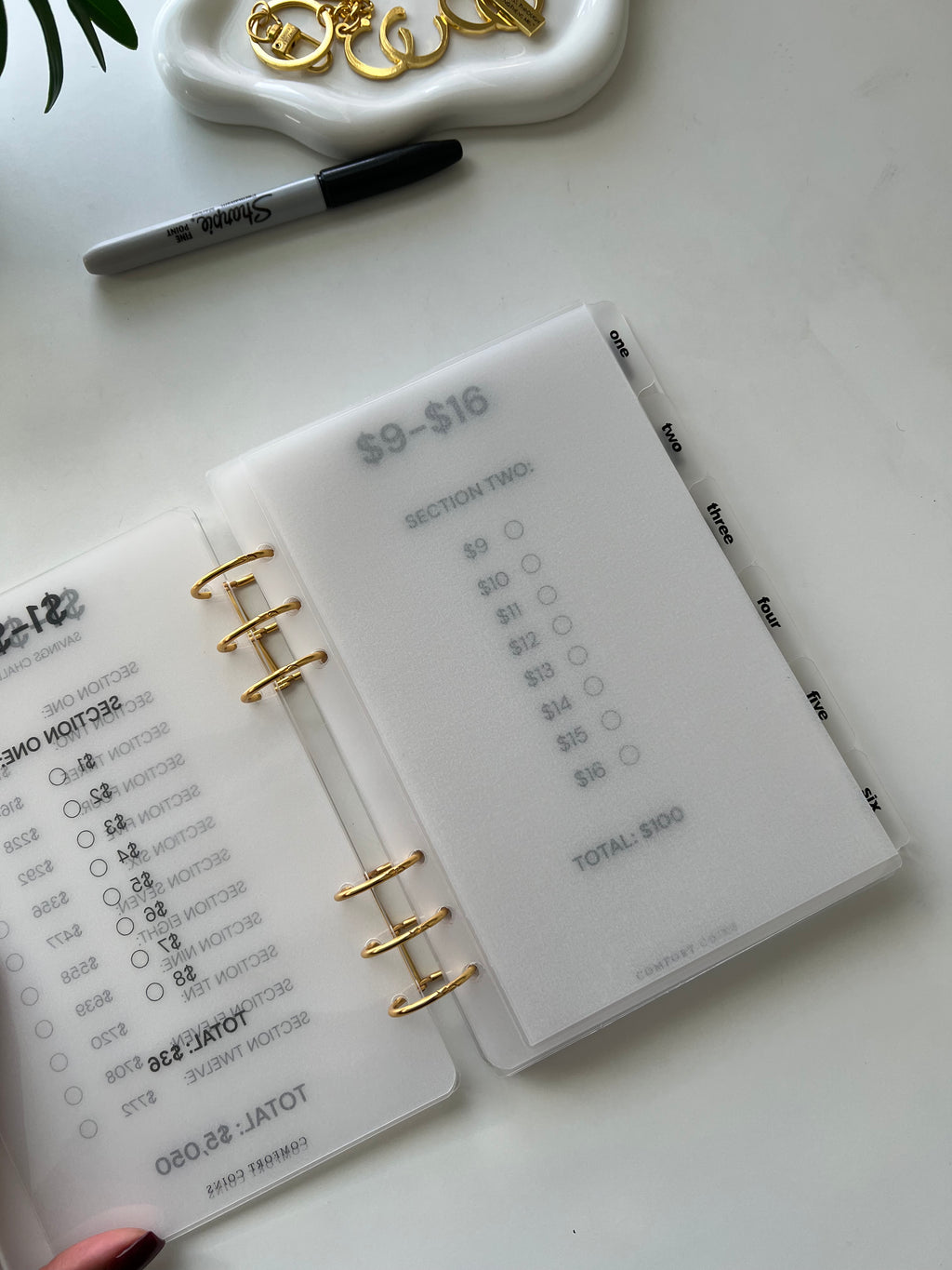 A5 Handmade $1-$100 Acrylic Binder Bundle w/ Tabbed Envelopes