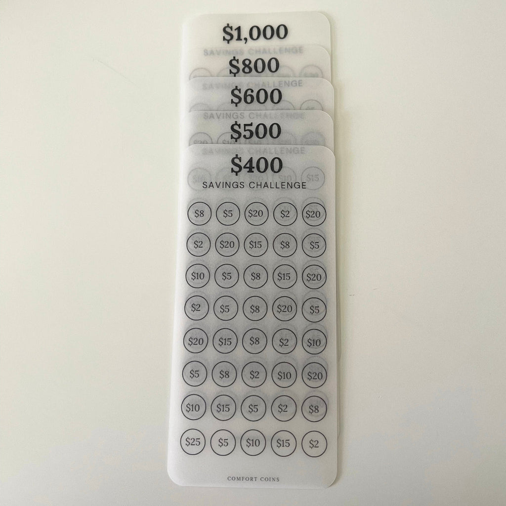 A6 Savings Bundle Inserts (400, 500, 600, 800, 1000)
