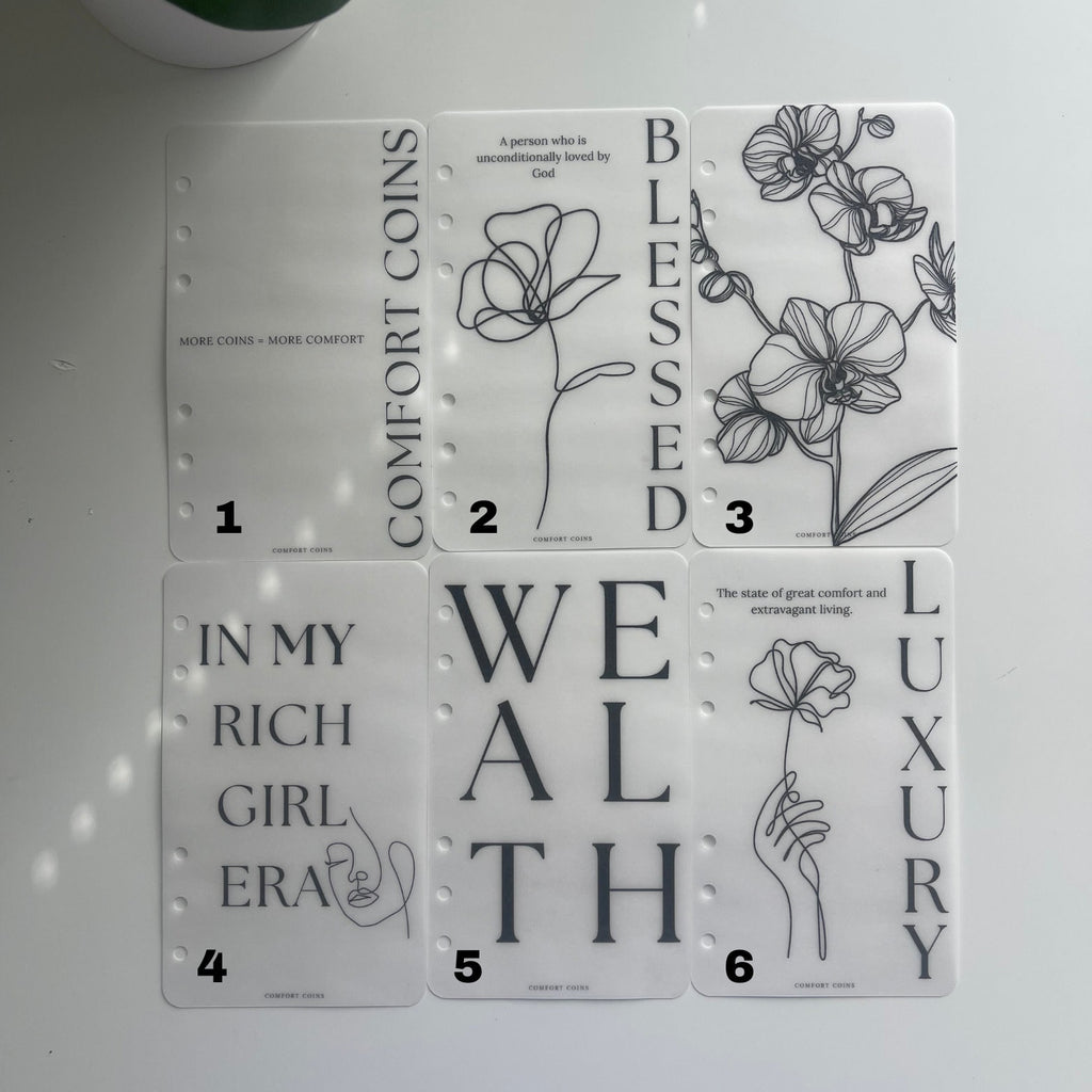 A6 Frosted Dashboards | A6 Planner Dashboards | Line Art Dashboards | Women Beauty Dashboards| Motivational A6 Dashboards