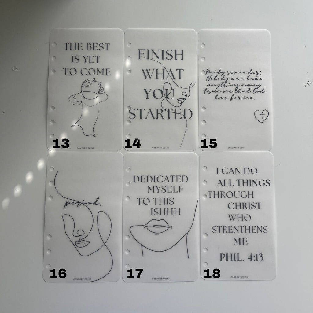 A6 Frosted Dashboards | A6 Planner Dashboards | Line Art Dashboards | Women Beauty Dashboards| Motivational A6 Dashboards