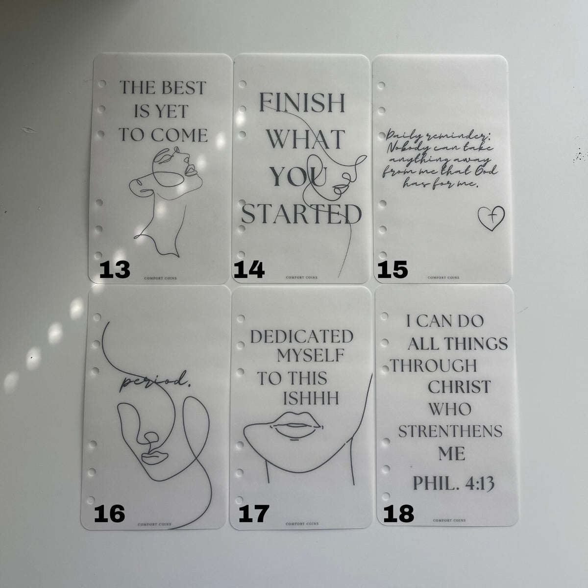 A6 Frosted Dashboards | A6 Planner Dashboards | Line Art Dashboards | Women Beauty Dashboards| Motivational A6 Dashboards