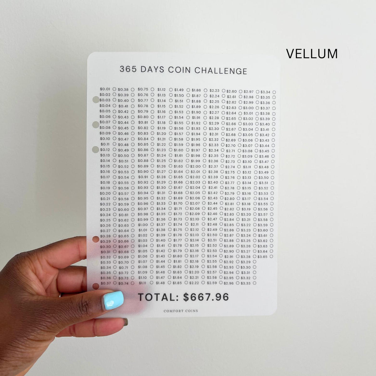 A5 365 Days Coin Challenge