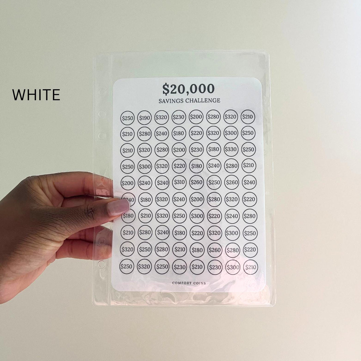 A5 20K Savings Challenge Insert