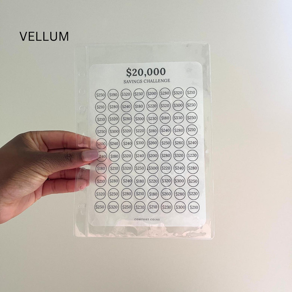 A5 20K Savings Challenge Insert
