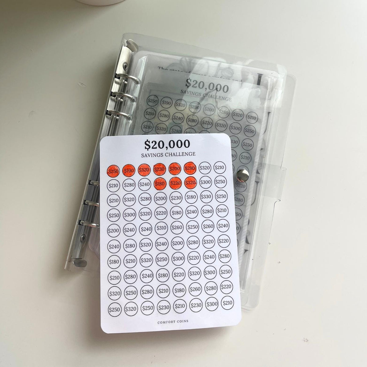 A5 20K Savings Challenge Insert