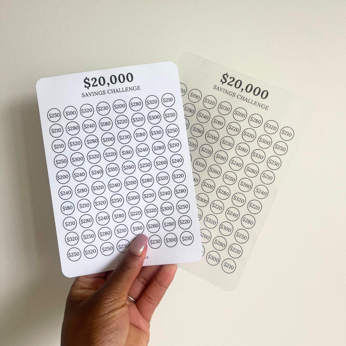 A5 20K Savings Challenge Insert