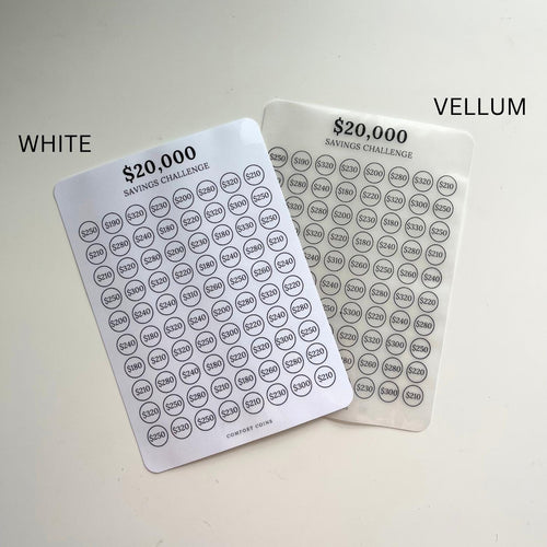 A5 20K Savings Challenge Insert