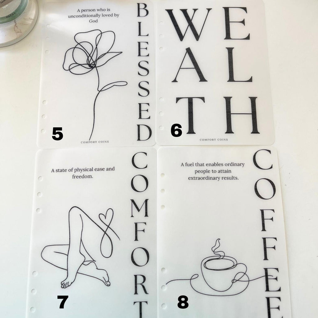 A5 Frosted Dashboards | A5 Planner Dashboards | Line Art Dashboards | Women Beauty Dashboards| Motivational A5 Dashboards