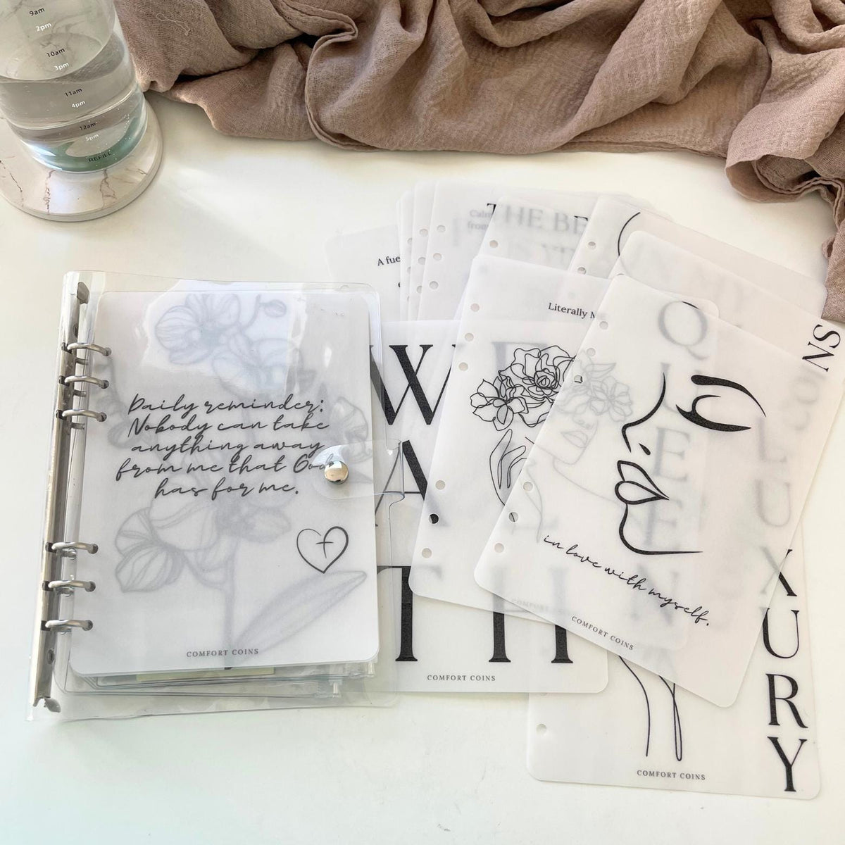 A5 Frosted Dashboards | A5 Planner Dashboards | Line Art Dashboards | Women Beauty Dashboards| Motivational A5 Dashboards