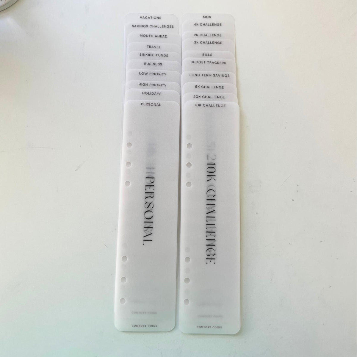 A5 Vellum Category Bookmarks