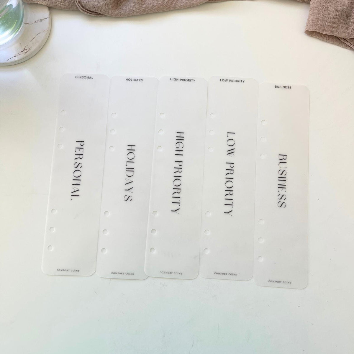 A5 Vellum Category Bookmarks