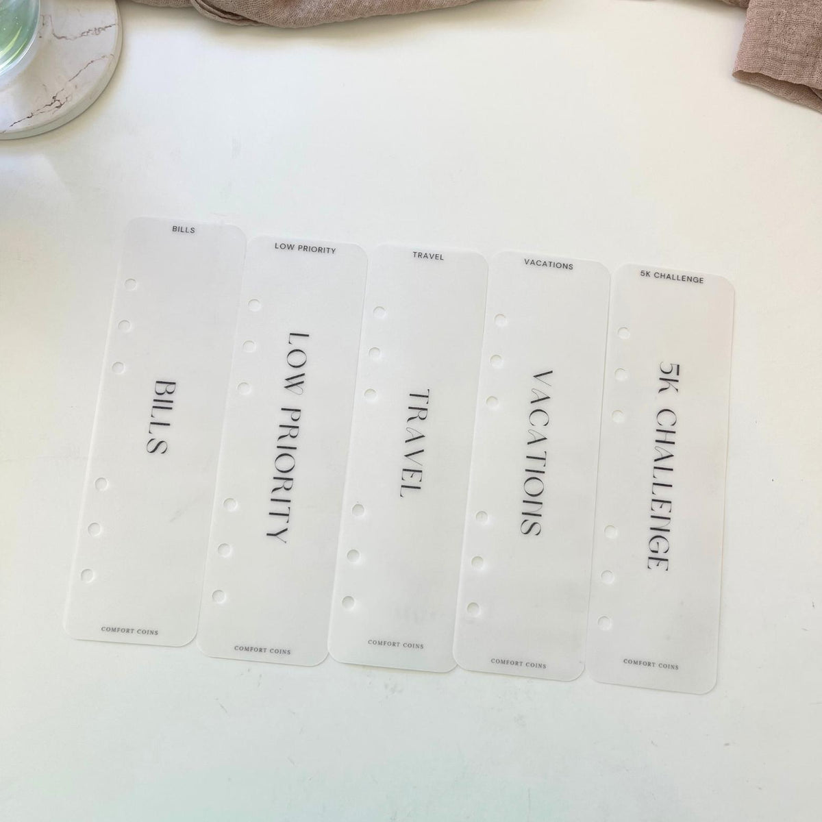 A6 Vellum Category Bookmarks