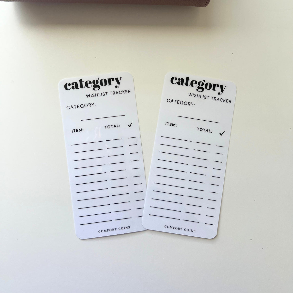 A6 Category Wishlist Tracker Insert