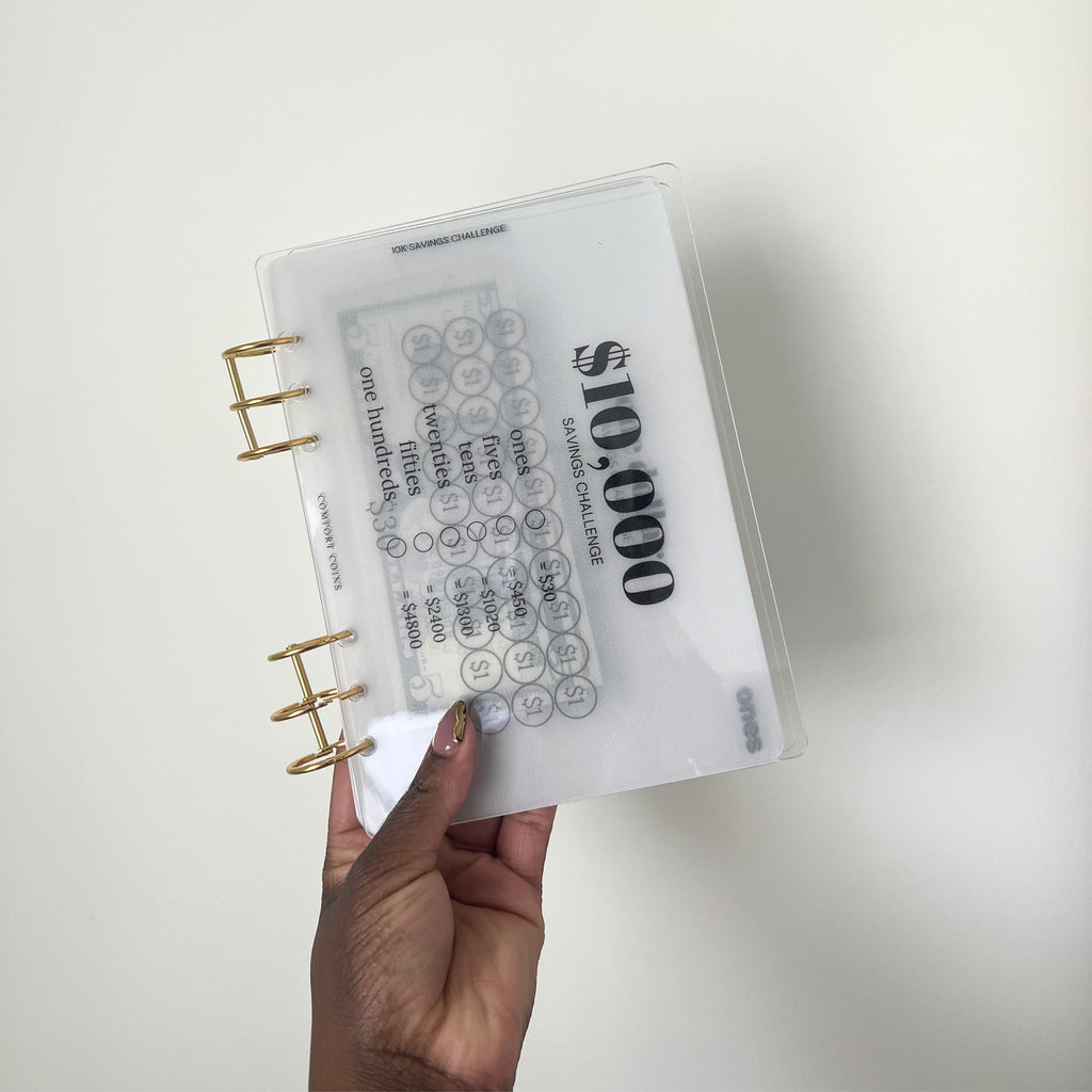 A5 10K Clear Acrylic Binder + PVC Envelopes (NO TABBED ENVELOPES)  + Charmed Dollars Challenge Bundle