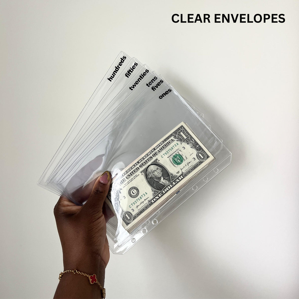 A5 10K Clear Acrylic Binder + PVC Envelopes (NO TABBED ENVELOPES)  + Charmed Dollars Challenge Bundle